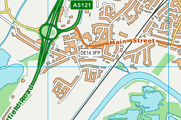 DE14 3FP map - OS VectorMap District (Ordnance Survey)