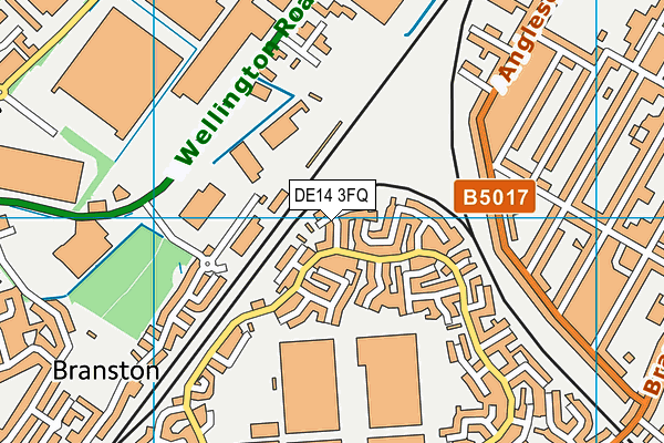 DE14 3FQ map - OS VectorMap District (Ordnance Survey)