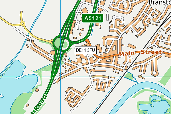 DE14 3FU map - OS VectorMap District (Ordnance Survey)