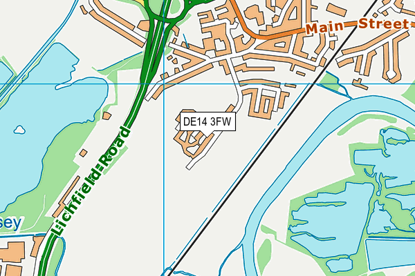 DE14 3FW map - OS VectorMap District (Ordnance Survey)
