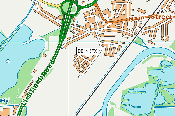 DE14 3FX map - OS VectorMap District (Ordnance Survey)