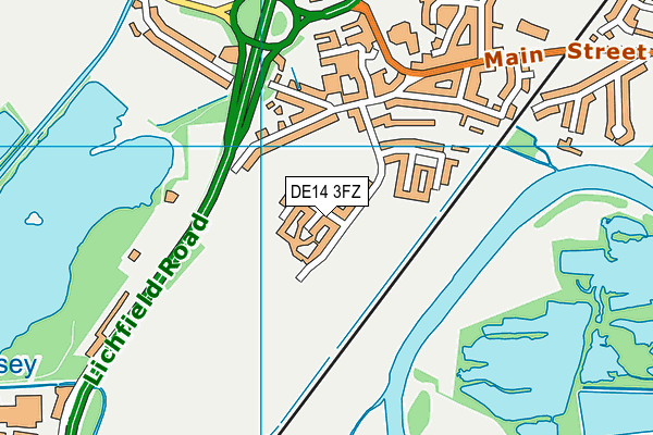 DE14 3FZ map - OS VectorMap District (Ordnance Survey)