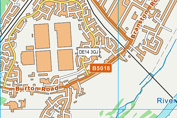 DE14 3GJ map - OS VectorMap District (Ordnance Survey)