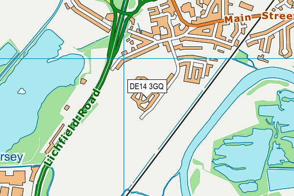 DE14 3GQ map - OS VectorMap District (Ordnance Survey)