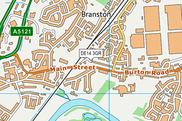 DE14 3GR map - OS VectorMap District (Ordnance Survey)