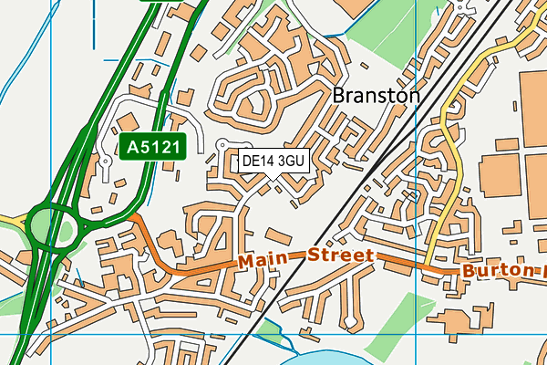 DE14 3GU map - OS VectorMap District (Ordnance Survey)