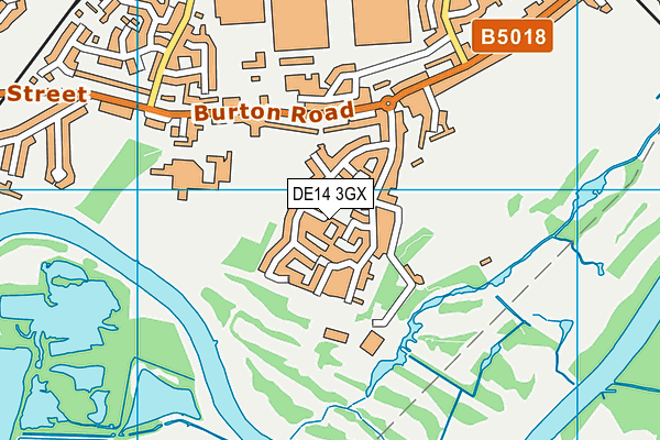 DE14 3GX map - OS VectorMap District (Ordnance Survey)