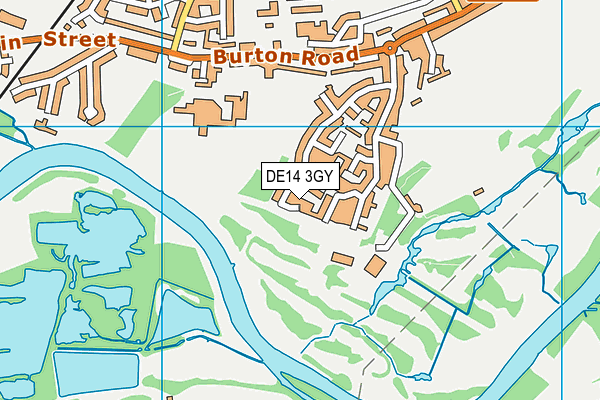 DE14 3GY map - OS VectorMap District (Ordnance Survey)