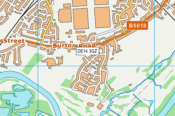 DE14 3GZ map - OS VectorMap District (Ordnance Survey)