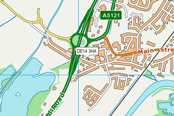 DE14 3HA map - OS VectorMap District (Ordnance Survey)