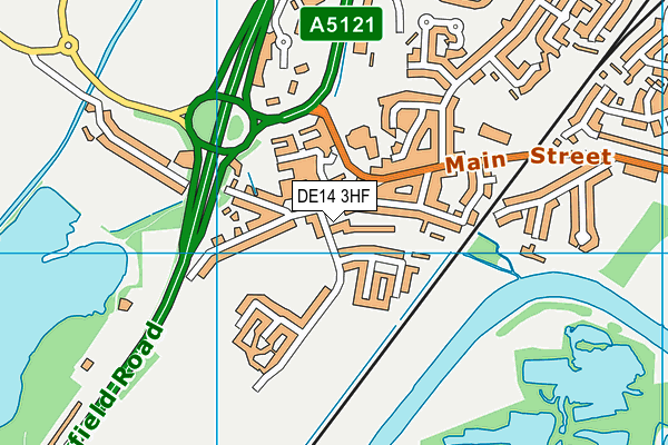 DE14 3HF map - OS VectorMap District (Ordnance Survey)