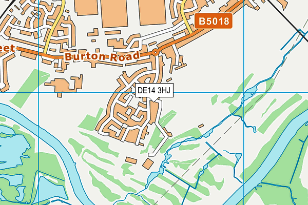 DE14 3HJ map - OS VectorMap District (Ordnance Survey)