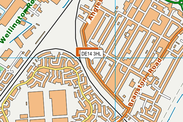 DE14 3HL map - OS VectorMap District (Ordnance Survey)