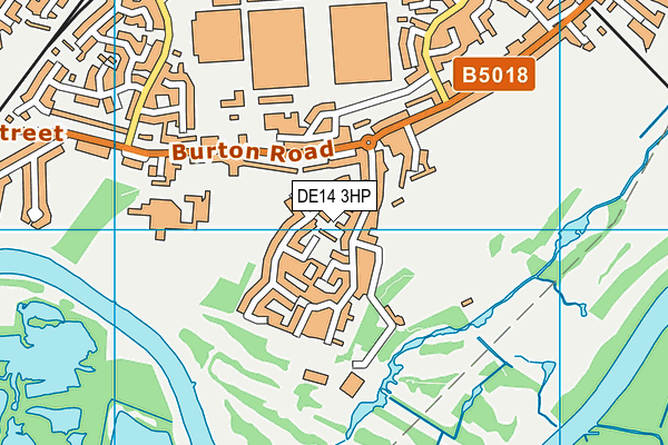 DE14 3HP map - OS VectorMap District (Ordnance Survey)