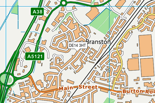 DE14 3HT map - OS VectorMap District (Ordnance Survey)