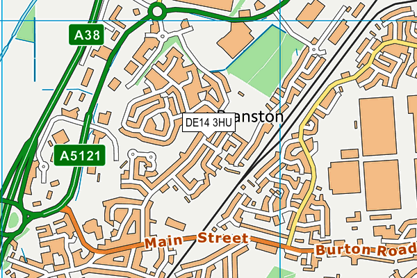 DE14 3HU map - OS VectorMap District (Ordnance Survey)