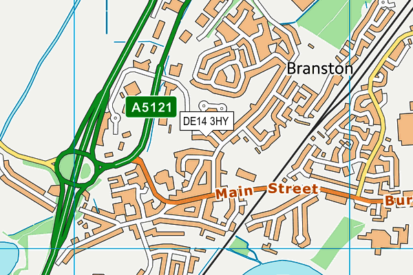 DE14 3HY map - OS VectorMap District (Ordnance Survey)