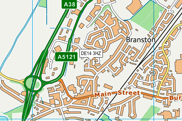 DE14 3HZ map - OS VectorMap District (Ordnance Survey)