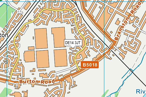 DE14 3JT map - OS VectorMap District (Ordnance Survey)