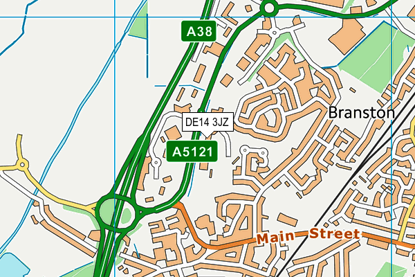 DE14 3JZ map - OS VectorMap District (Ordnance Survey)