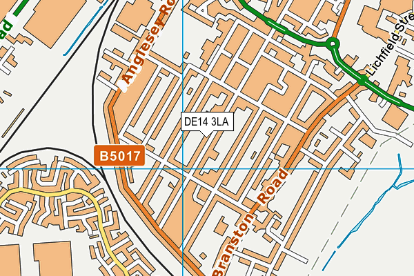 DE14 3LA map - OS VectorMap District (Ordnance Survey)