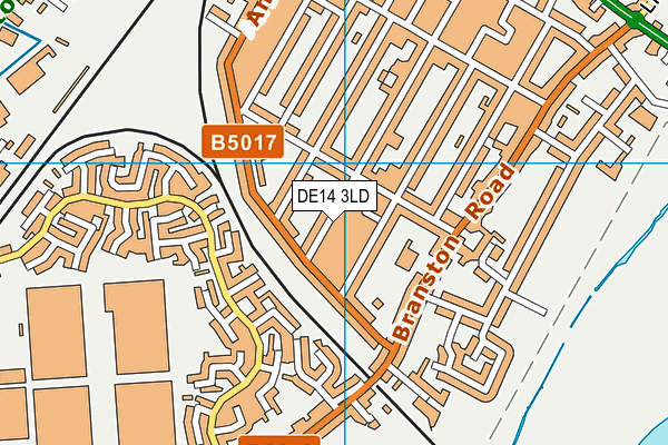 DE14 3LD map - OS VectorMap District (Ordnance Survey)