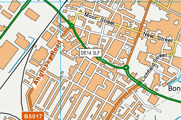 DE14 3LF map - OS VectorMap District (Ordnance Survey)