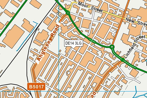 DE14 3LG map - OS VectorMap District (Ordnance Survey)