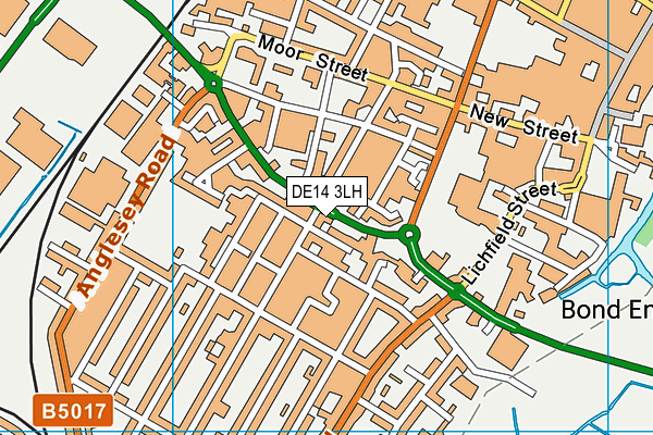 DE14 3LH map - OS VectorMap District (Ordnance Survey)