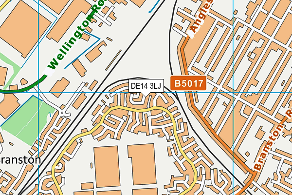 DE14 3LJ map - OS VectorMap District (Ordnance Survey)