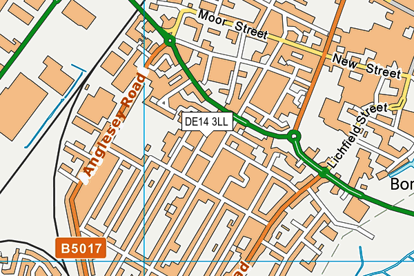 DE14 3LL map - OS VectorMap District (Ordnance Survey)