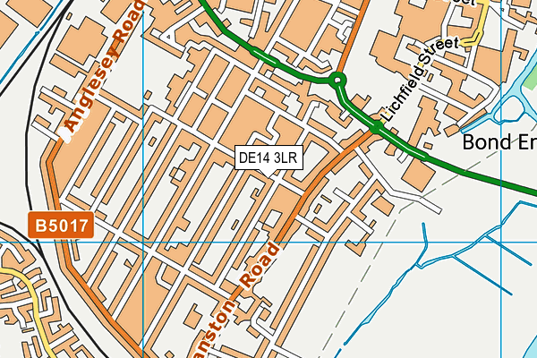 DE14 3LR map - OS VectorMap District (Ordnance Survey)