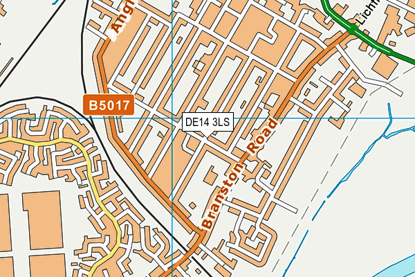 DE14 3LS map - OS VectorMap District (Ordnance Survey)