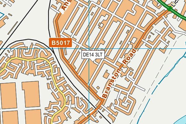 DE14 3LT map - OS VectorMap District (Ordnance Survey)