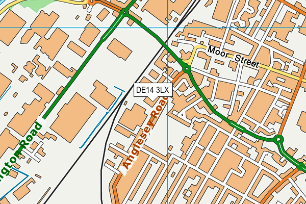 DE14 3LX map - OS VectorMap District (Ordnance Survey)