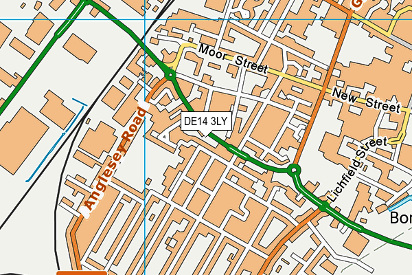 DE14 3LY map - OS VectorMap District (Ordnance Survey)