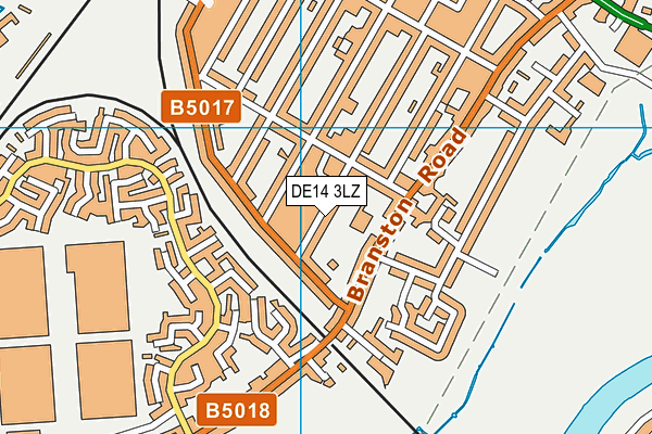 DE14 3LZ map - OS VectorMap District (Ordnance Survey)