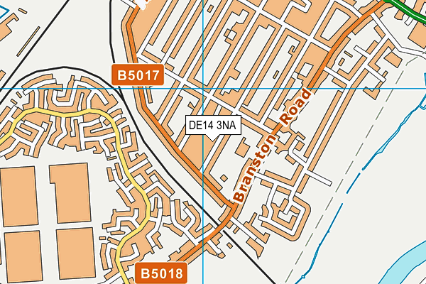 DE14 3NA map - OS VectorMap District (Ordnance Survey)