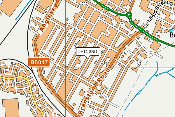 DE14 3ND map - OS VectorMap District (Ordnance Survey)