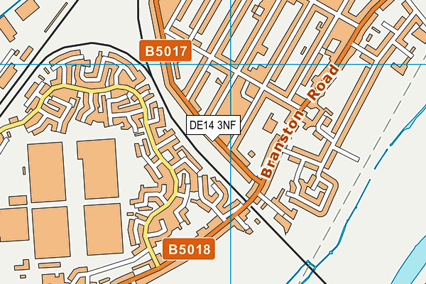 DE14 3NF map - OS VectorMap District (Ordnance Survey)