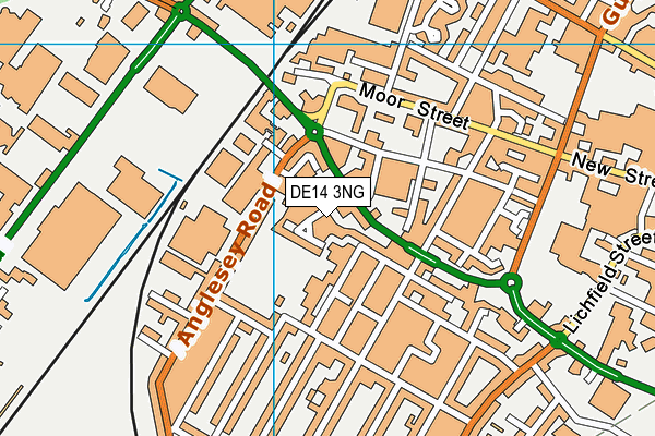 DE14 3NG map - OS VectorMap District (Ordnance Survey)