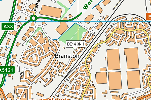 DE14 3NH map - OS VectorMap District (Ordnance Survey)