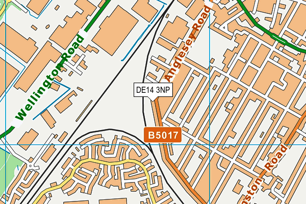 DE14 3NP map - OS VectorMap District (Ordnance Survey)