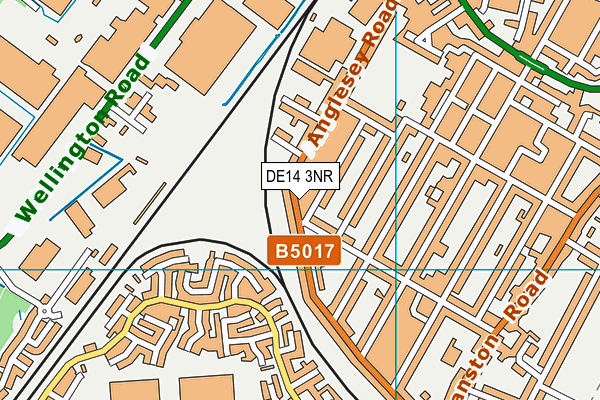 DE14 3NR map - OS VectorMap District (Ordnance Survey)