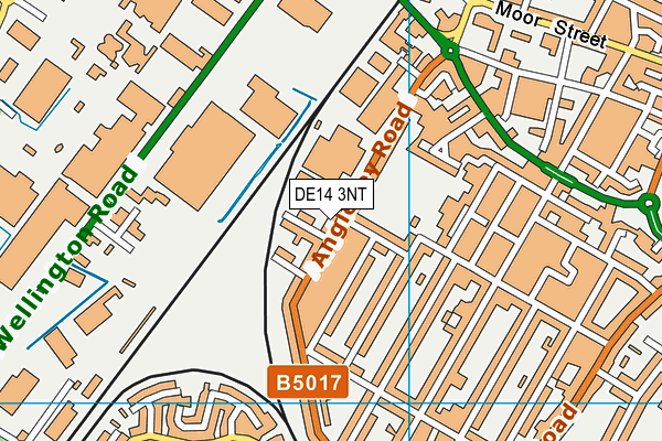 DE14 3NT map - OS VectorMap District (Ordnance Survey)