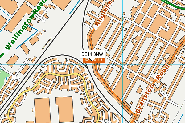 DE14 3NW map - OS VectorMap District (Ordnance Survey)