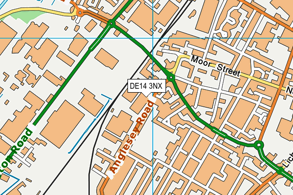 DE14 3NX map - OS VectorMap District (Ordnance Survey)