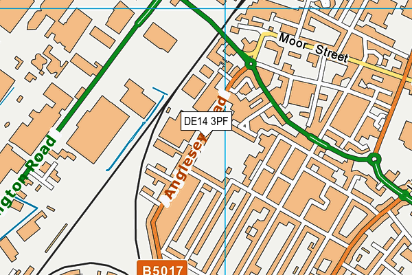 DE14 3PF map - OS VectorMap District (Ordnance Survey)