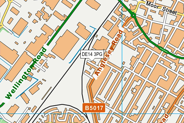 DE14 3PG map - OS VectorMap District (Ordnance Survey)