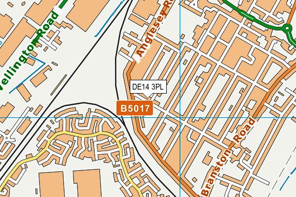 DE14 3PL map - OS VectorMap District (Ordnance Survey)